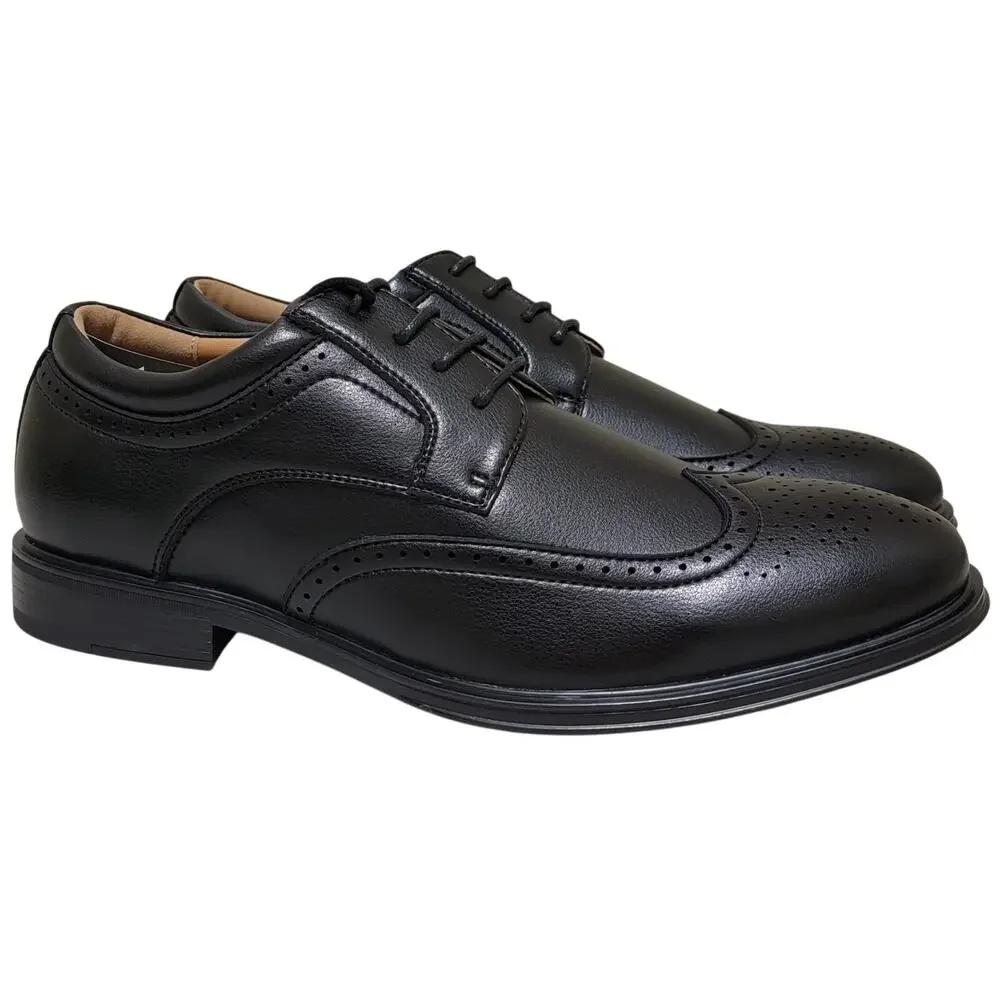 Vance Co. Men Cormac Brogue Wingtip Derby Oxford Size US 9.5M Black Faux Leather